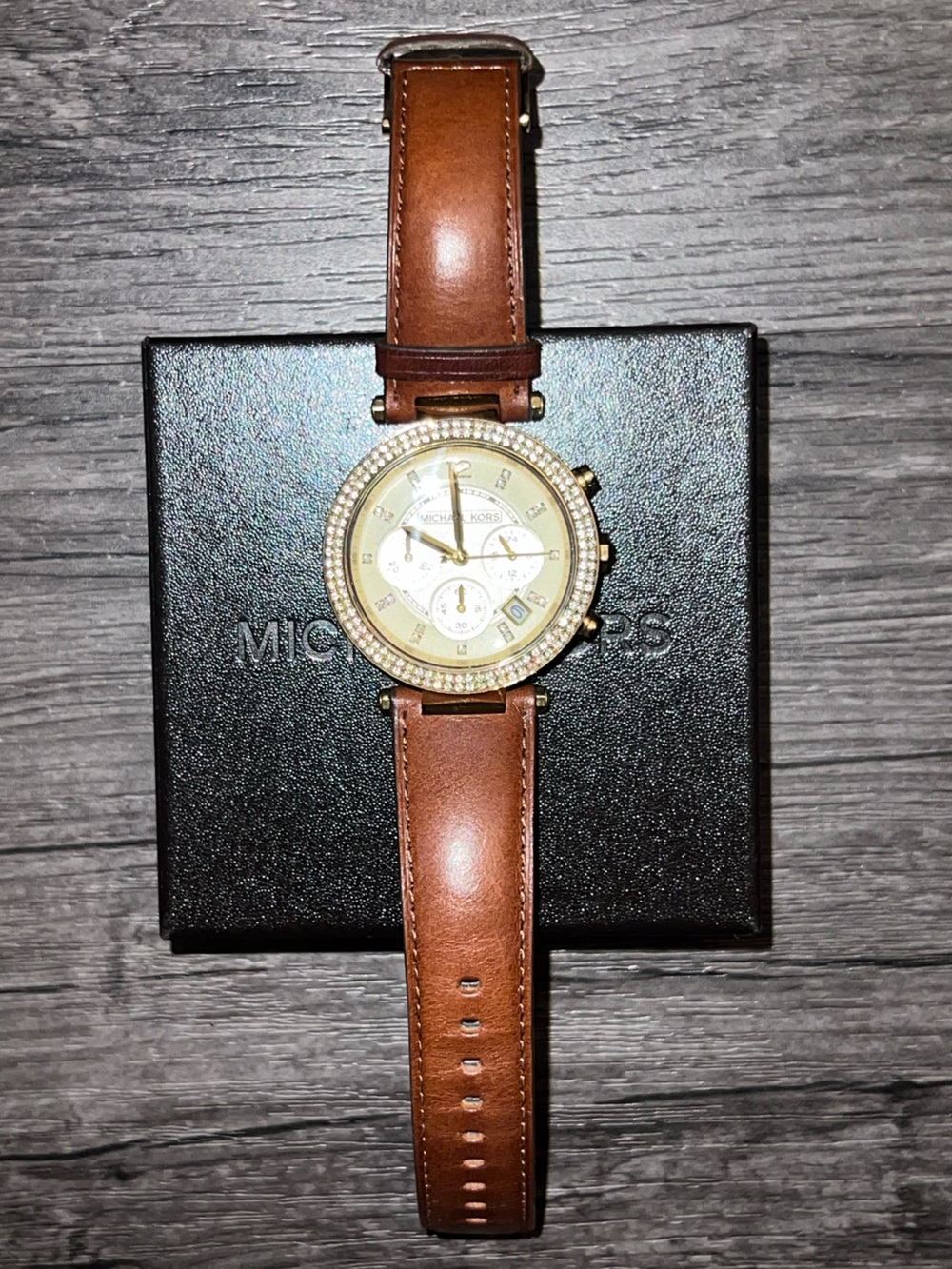 Michael Kors Parker Chronograph leather watch MK2249